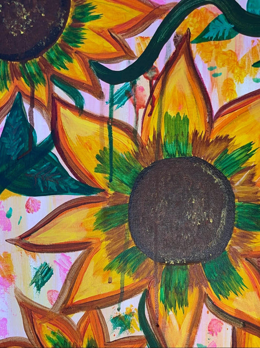 « At the Heart of Pollen » Painting on canvas