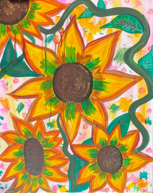 « At the Heart of Pollen » Painting on canvas